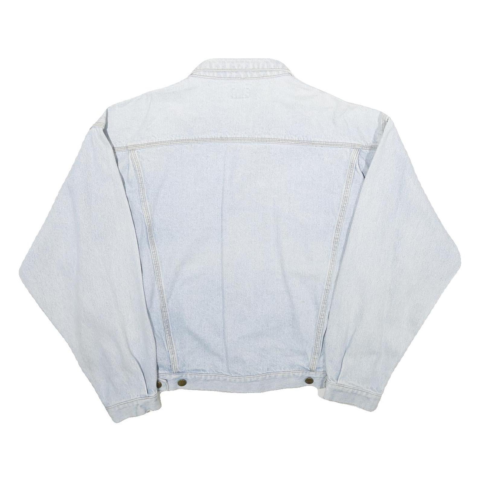 GALAXY Womens Blue Denim Cotton Jacket L Button Plain Classic Casual