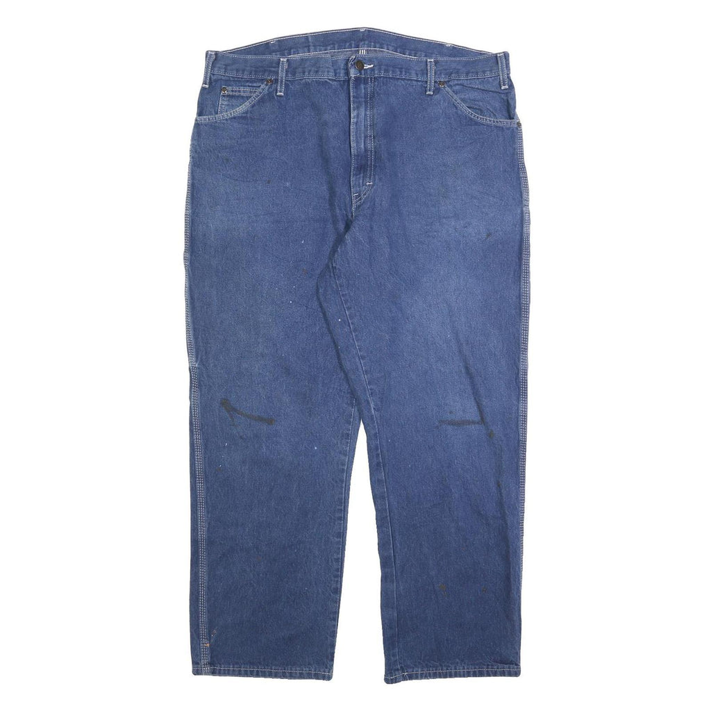 DICKIES Mens Regular Fit Blue Denim Jeans W40 L30 Workwear Zip Closure