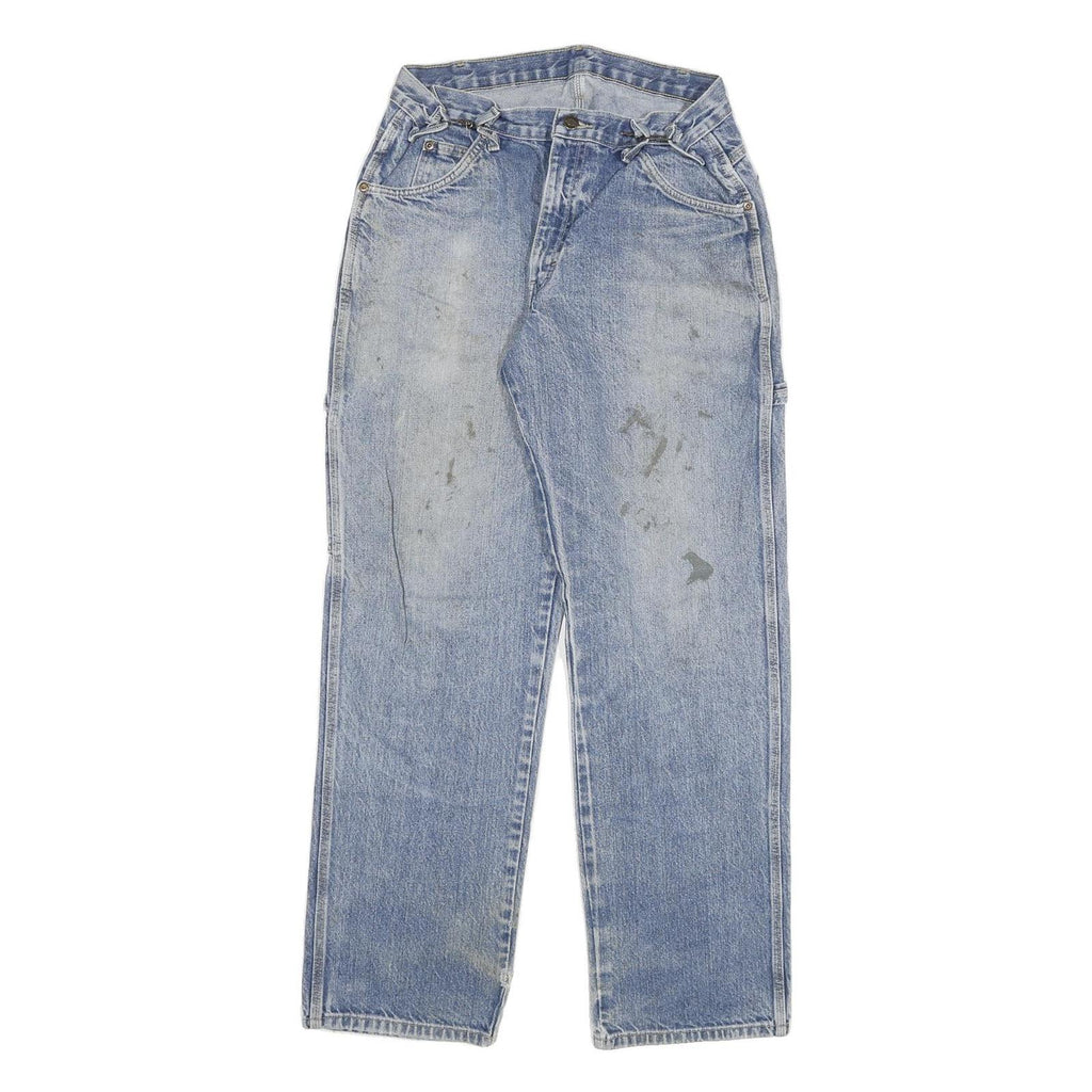 DICKIES Mens Regular Fit Blue Denim Jeans W28 L31 Cotton Blend Zip Pockets