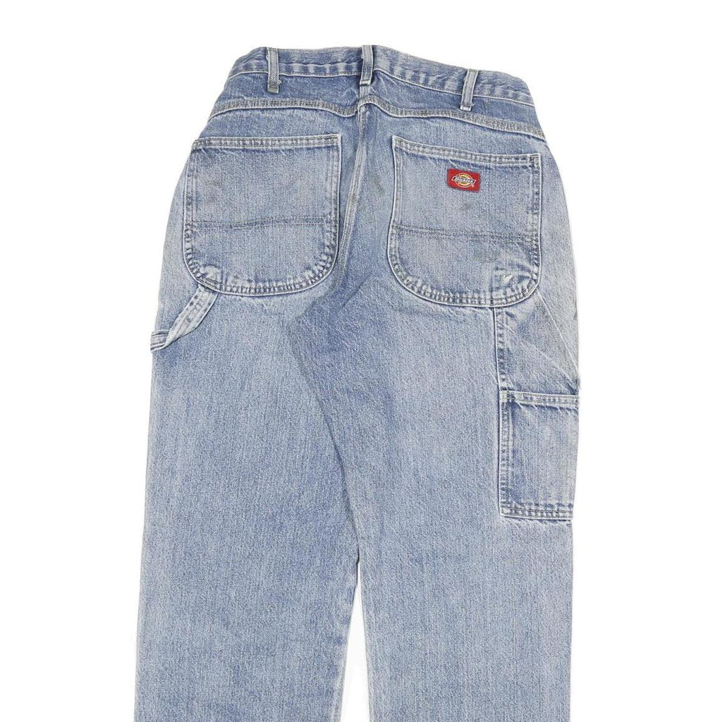 DICKIES Mens Regular Fit Blue Denim Jeans W28 L31 Cotton Blend Zip Pockets