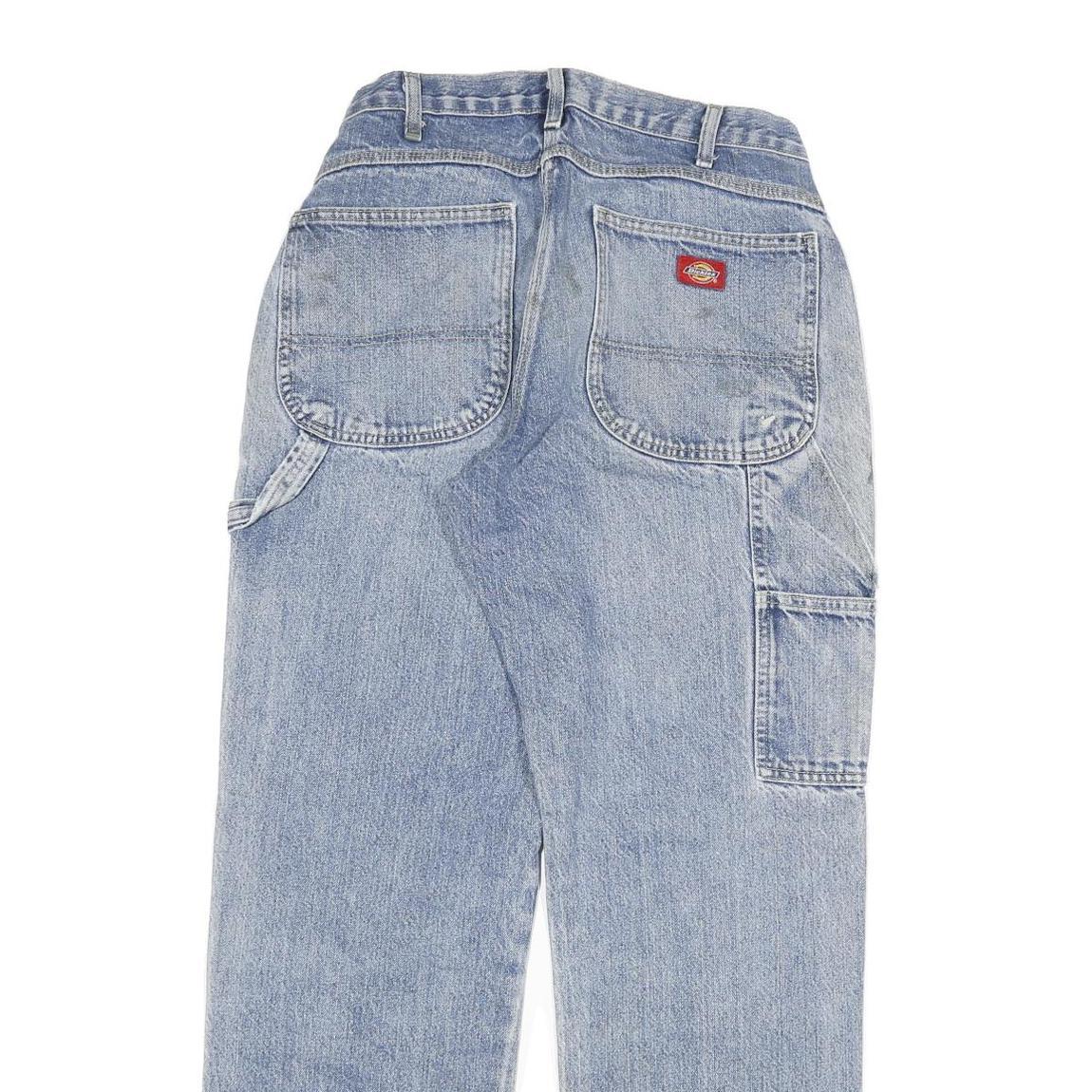 DICKIES Mens Regular Fit Blue Denim Jeans W28 L31 Cotton Blend Zip Pockets