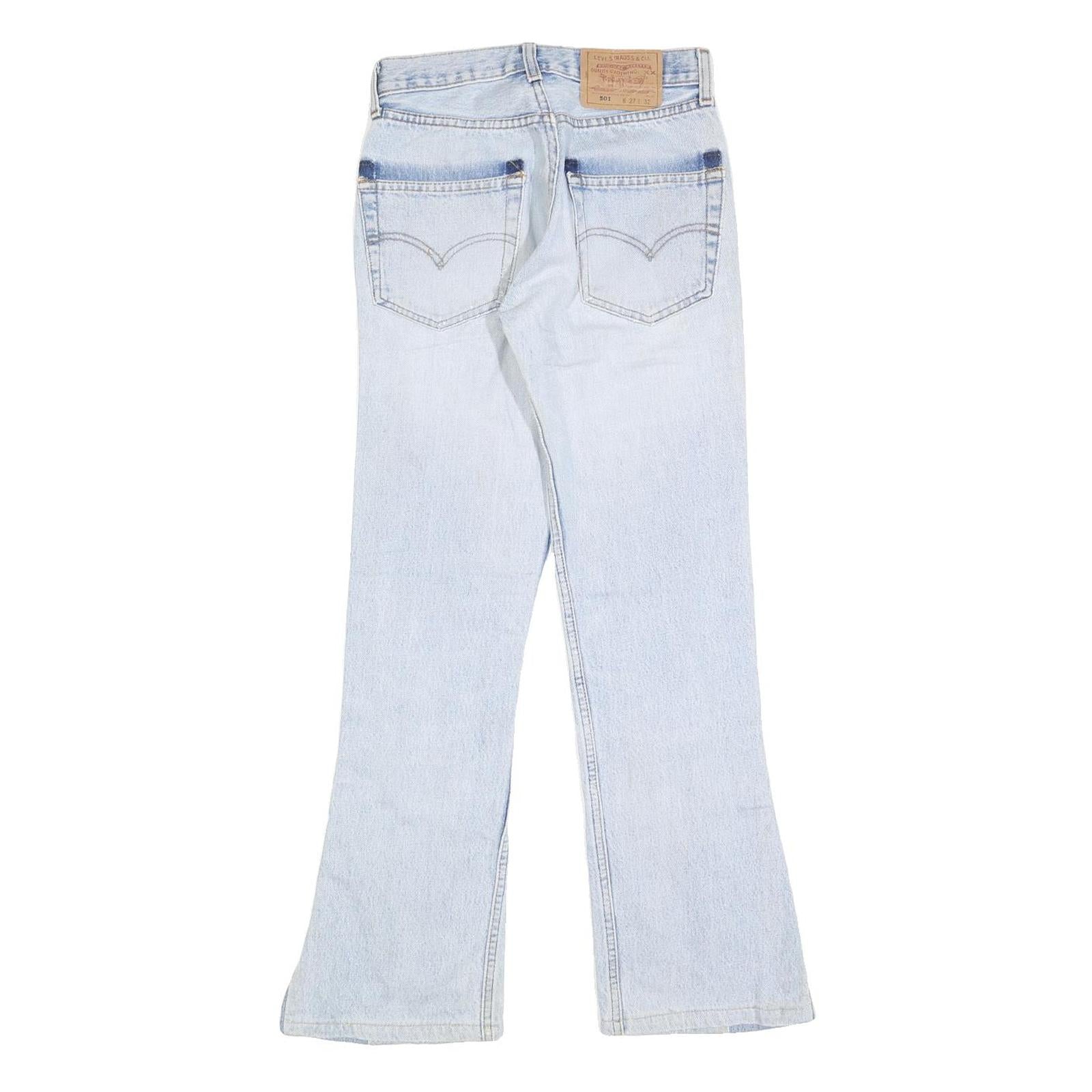 LEVI'S 501 Womens Jeans Blue Regular Flared Denim Light W27 L28 High Waist