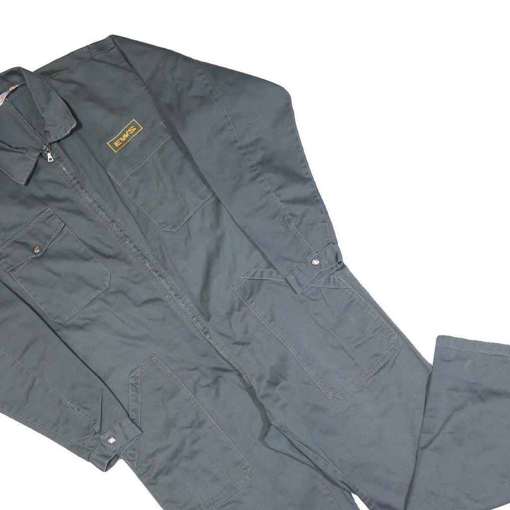 LUTTEURS Mens Grey Cotton Dungarees Regular Fit Workwear L W40 L30 Sturdy