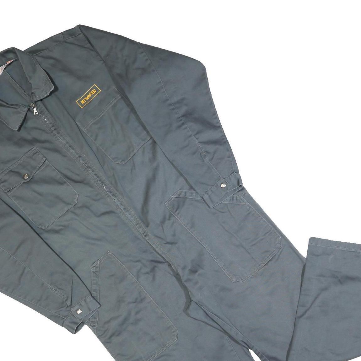 LUTTEURS Mens Grey Cotton Dungarees Regular Fit Workwear L W40 L30 Sturdy