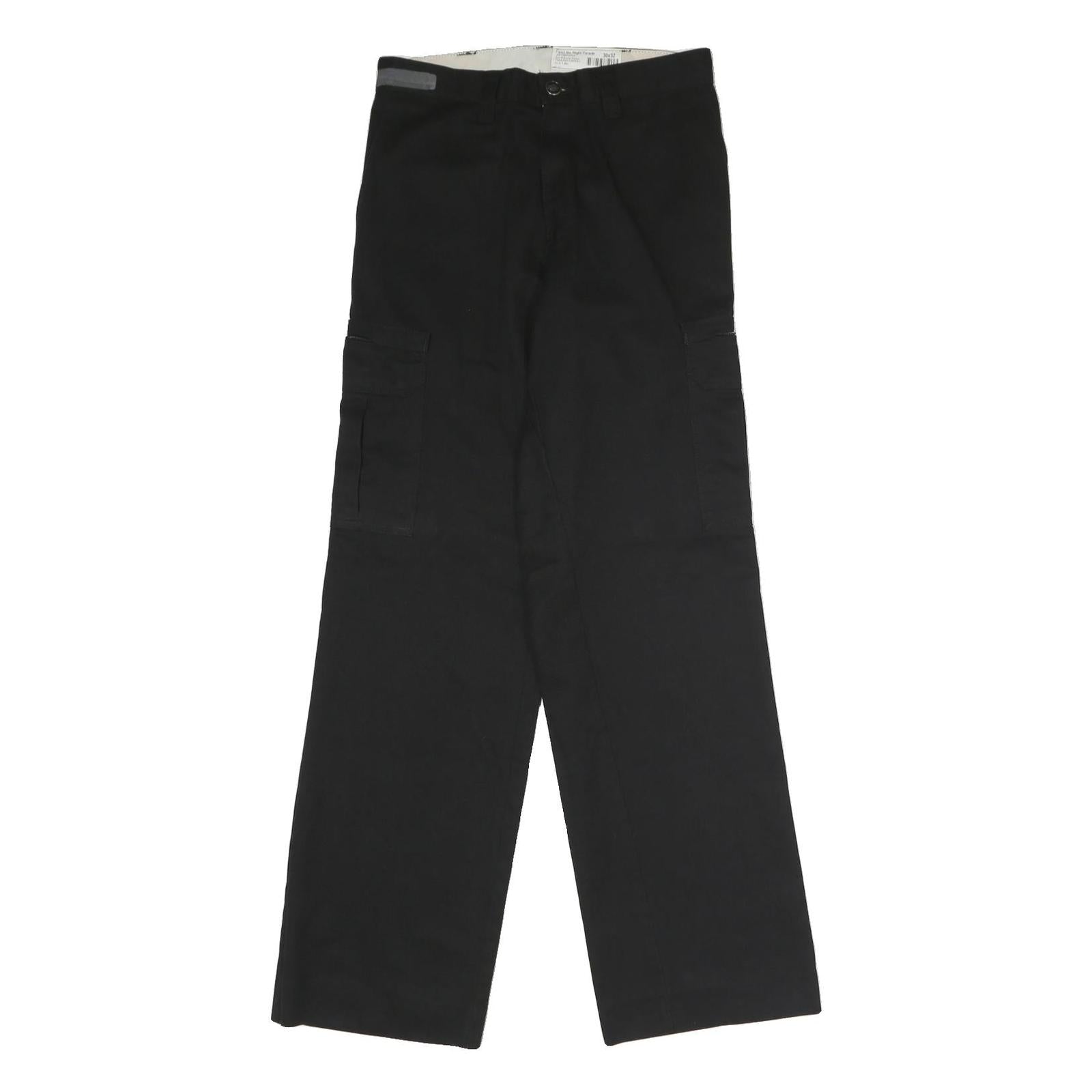 DICKIES Mens Black Regular Fit Straight Leg Trousers W30 L32 Workwear Zip