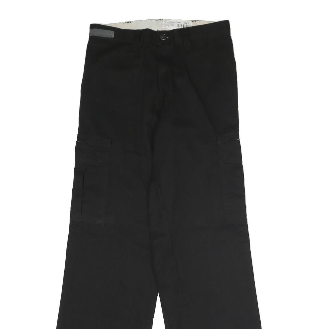 DICKIES Mens Black Regular Fit Straight Leg Trousers W30 L32 Workwear Zip