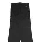 DICKIES Mens Black Regular Fit Straight Leg Trousers W30 L32 Workwear Zip