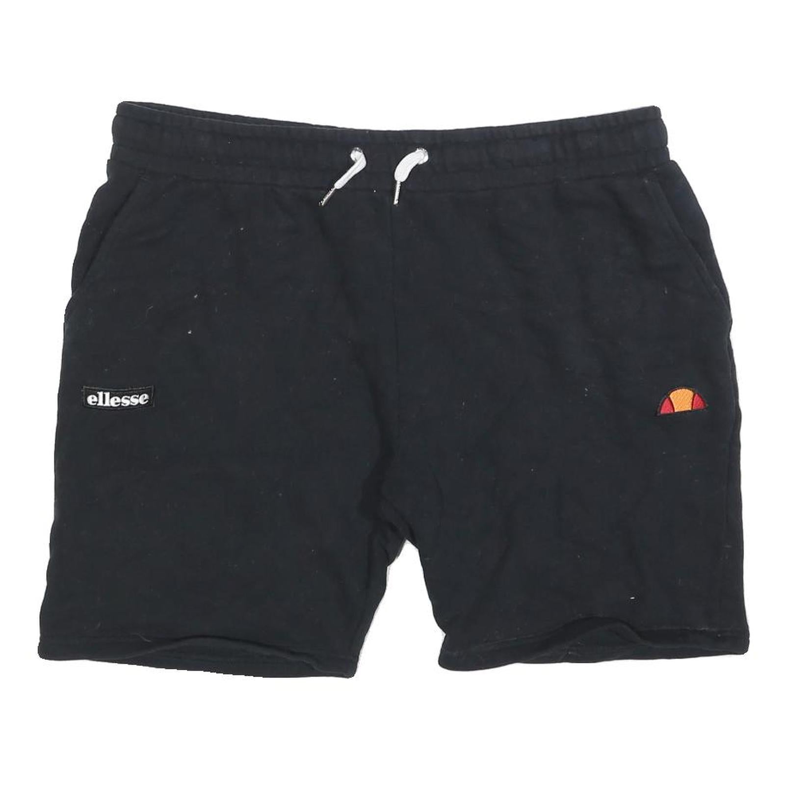 ELLESSE Mens Shorts Black Casual Cotton Blend 2XL W36 Drawstring Pockets