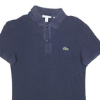 LACOSTE Mens Navy Blue Cotton Blend Short Sleeve Polo Shirt S Classic Fit