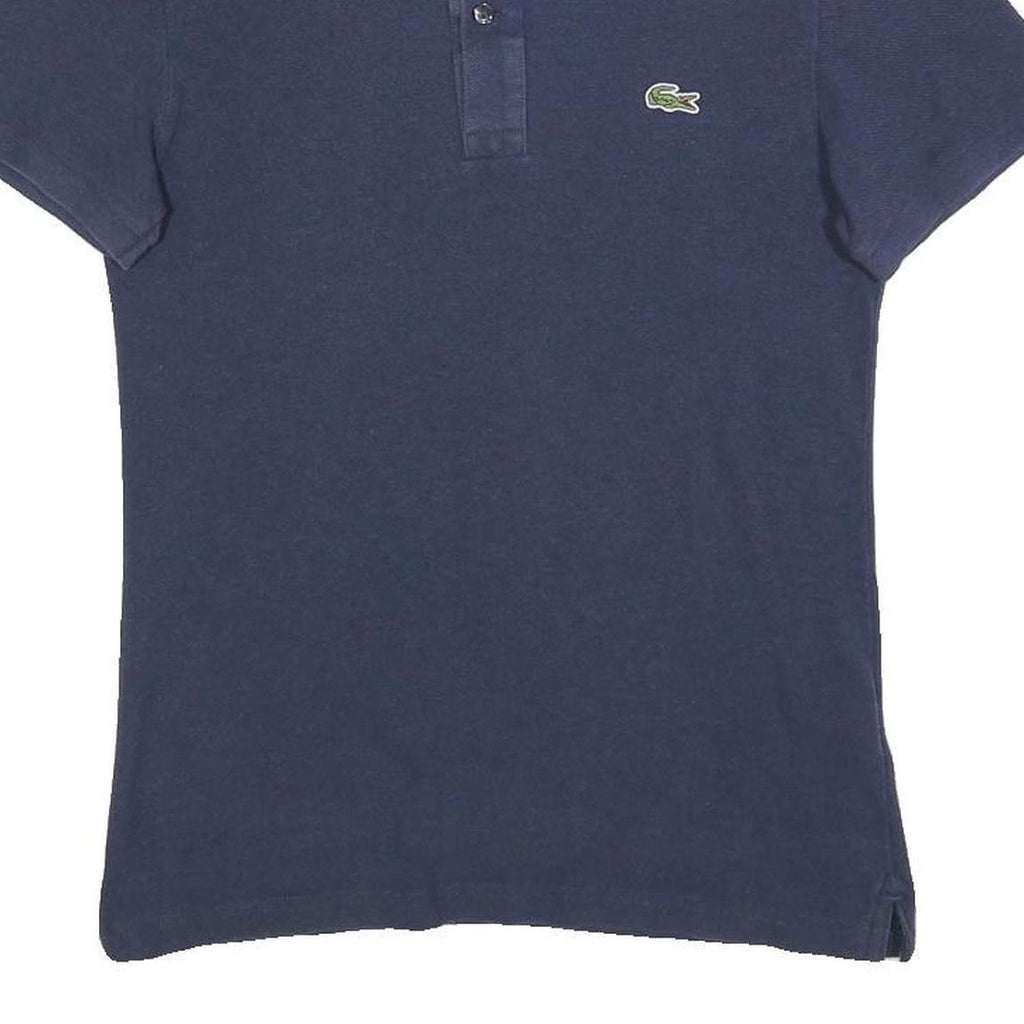 LACOSTE Mens Navy Blue Cotton Blend Short Sleeve Polo Shirt S Classic Fit