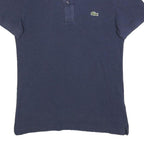 LACOSTE Mens Navy Blue Cotton Blend Short Sleeve Polo Shirt S Classic Fit