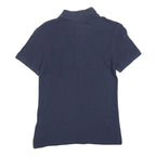 LACOSTE Mens Navy Blue Cotton Blend Short Sleeve Polo Shirt S Classic Fit
