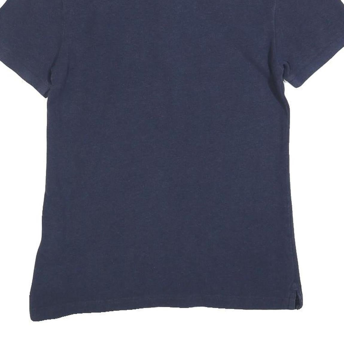 LACOSTE Mens Navy Blue Cotton Blend Short Sleeve Polo Shirt S Classic Fit