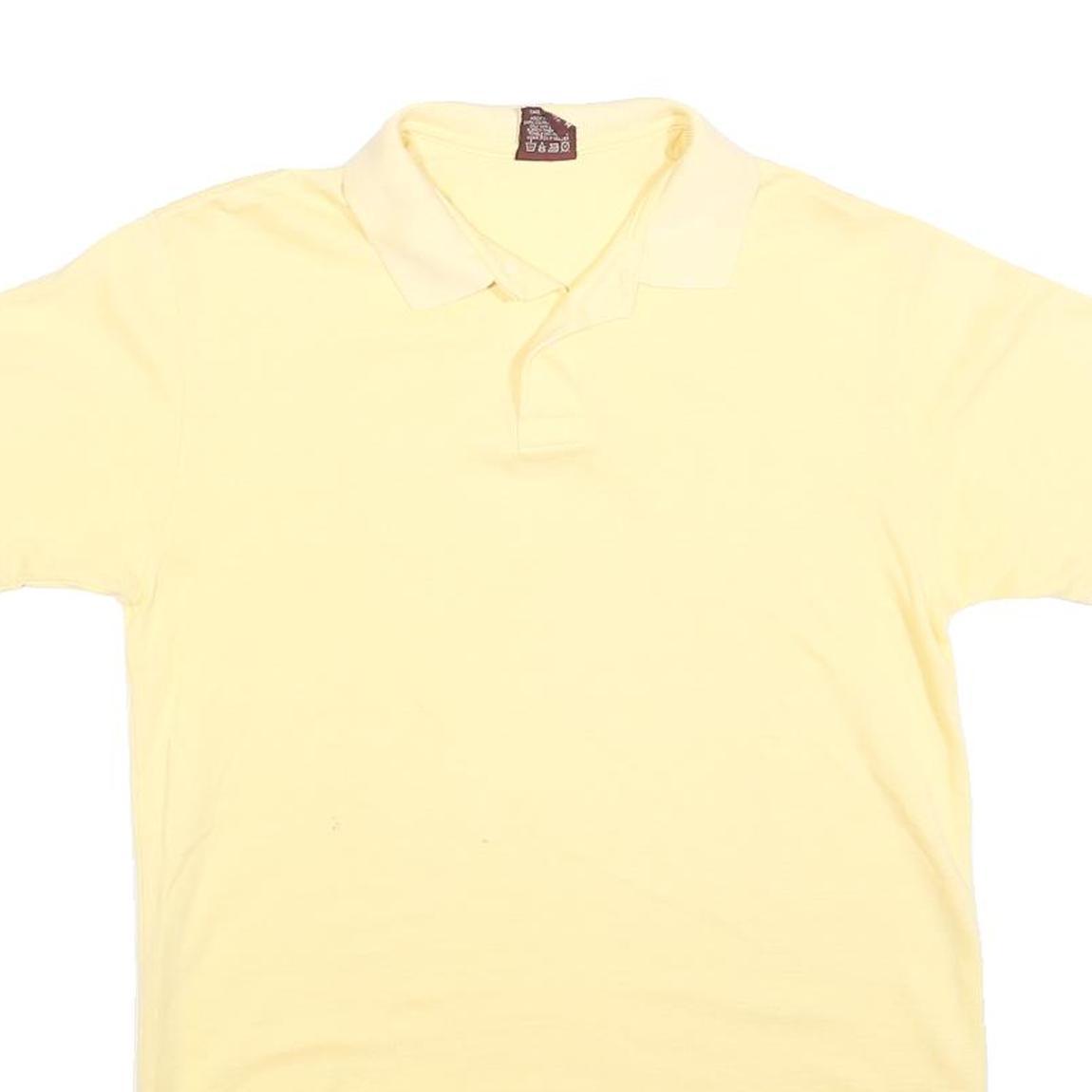CROSS CREEK Mens Yellow Polo Shirt Short Sleeve Plain M Cotton Blend Casual