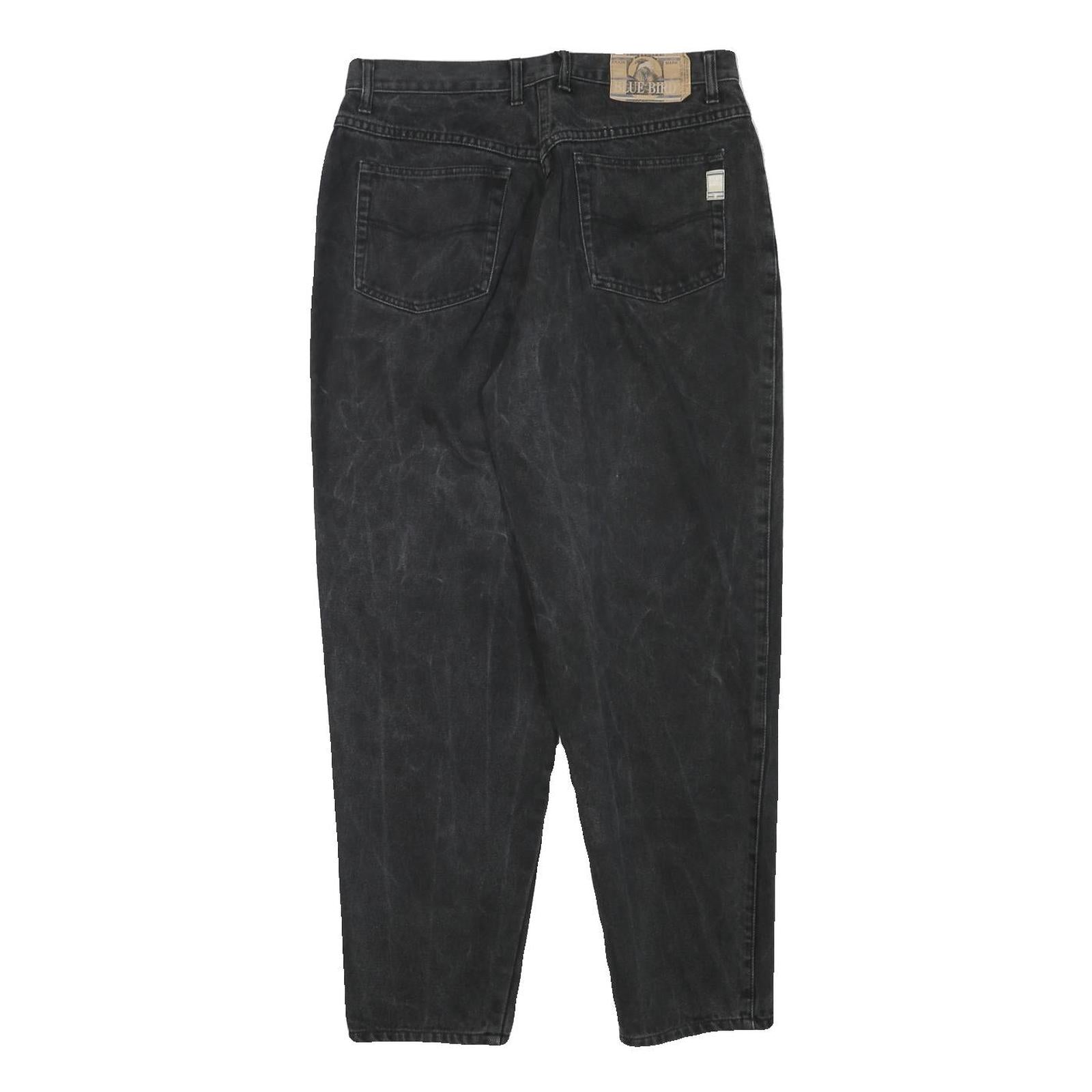 BLUE BIRD Mens Jeans Black Relaxed Straight Denim Medium W30 L28 Casual Style