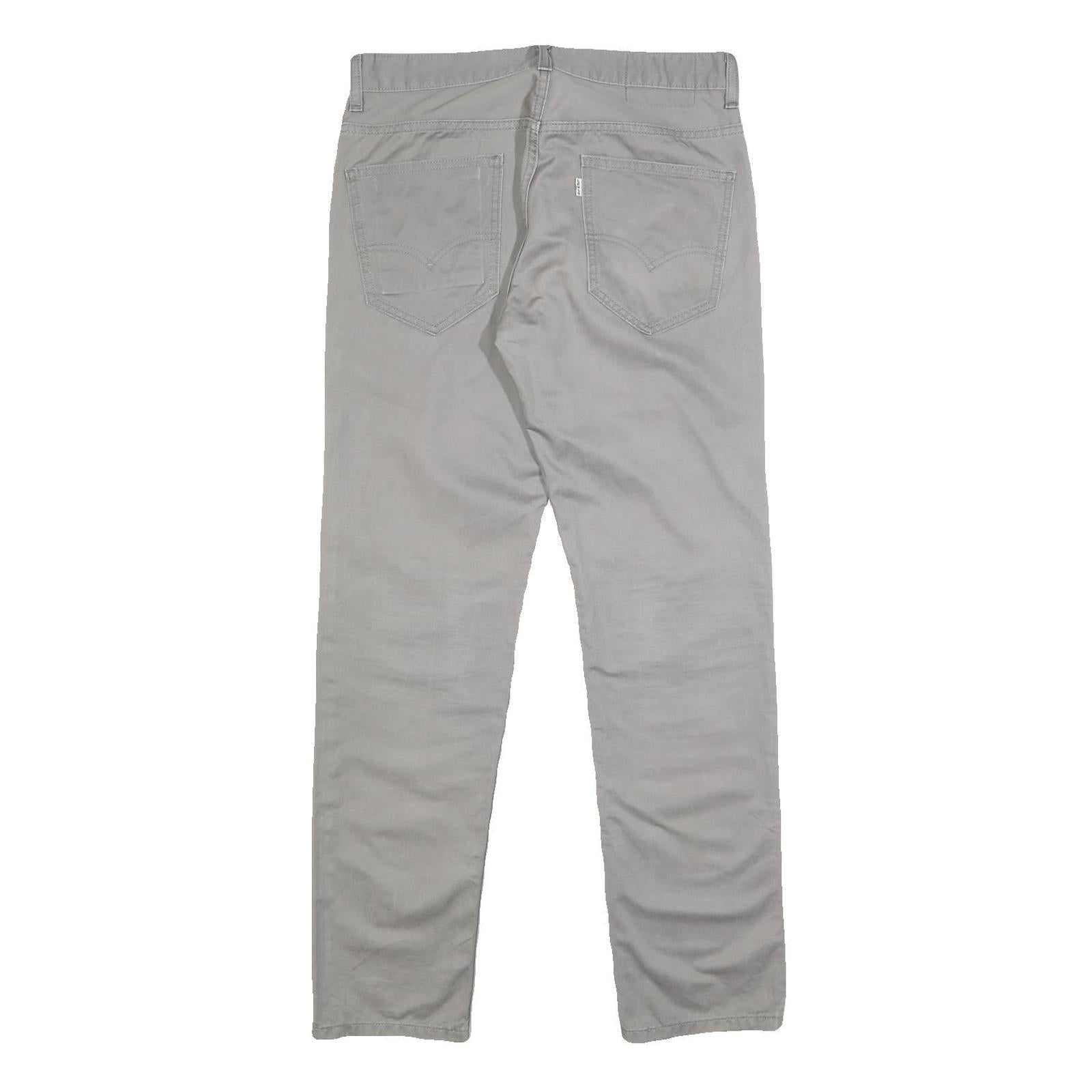 LEVI'S Mens Cotton Grey Slim Straight Trousers W31 L32 Casual Zip