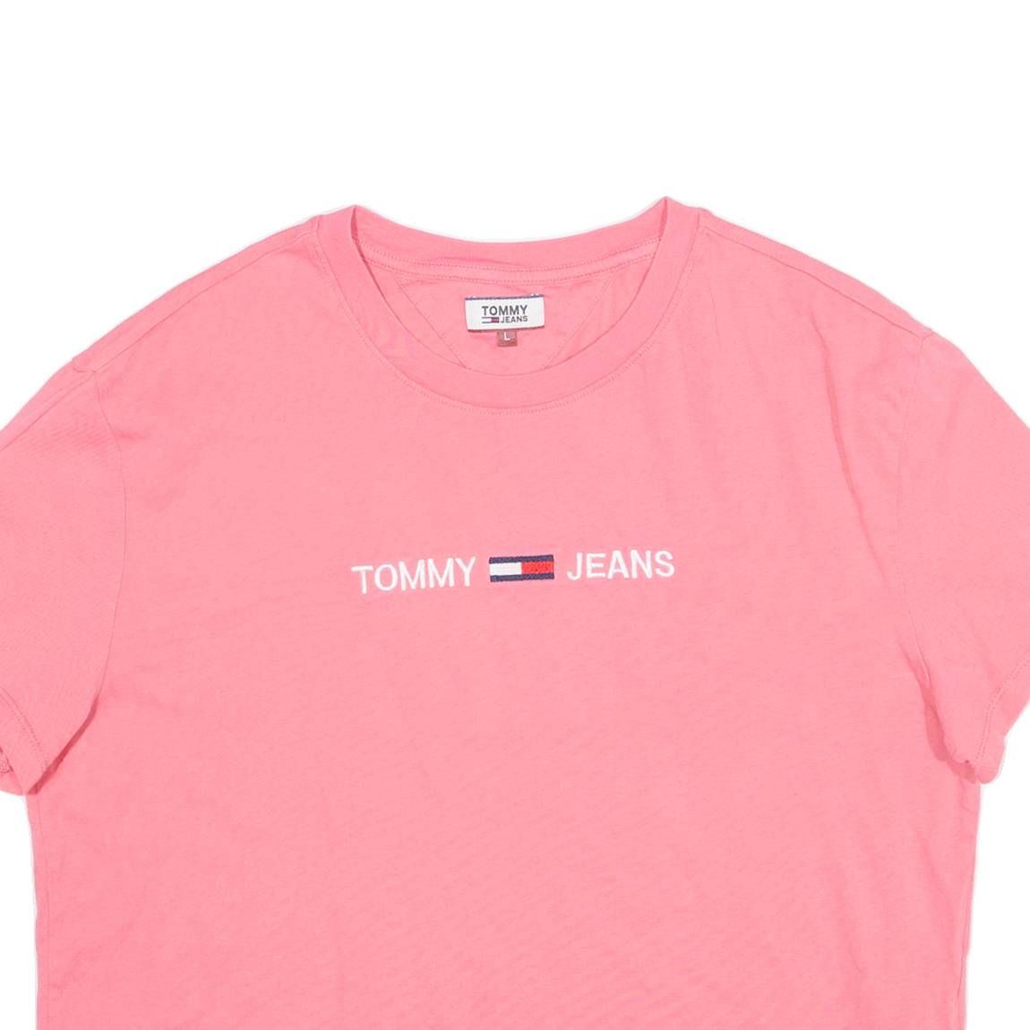 TOMMY JEANS Cropped Mens T-Shirt Pink L