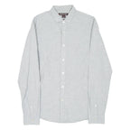 MICHAEL KORS Slim Fit Mens Plain Shirt Grey Long Sleeve S
