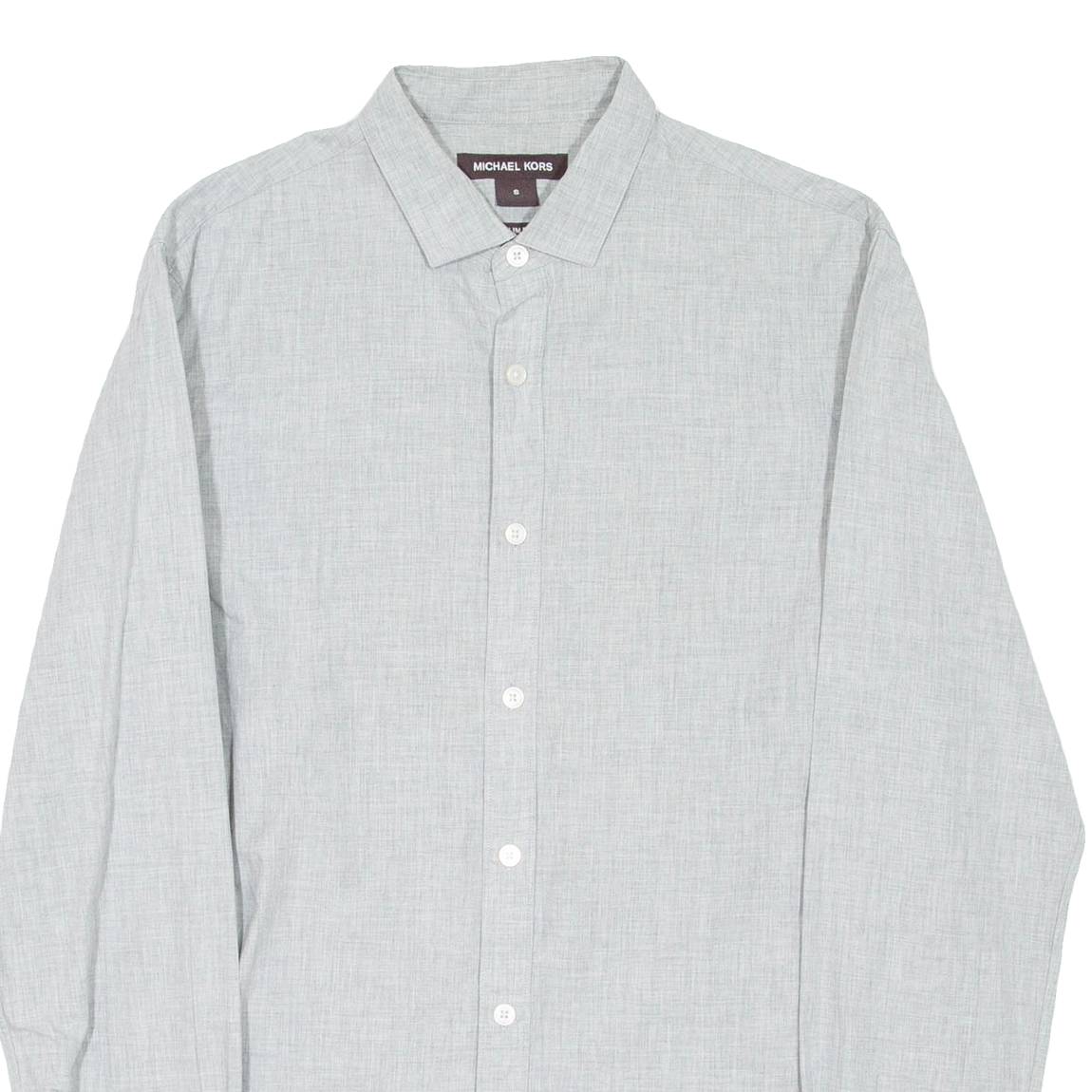 MICHAEL KORS Slim Fit Mens Plain Shirt Grey Long Sleeve S