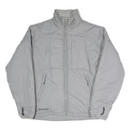 COLUMBIA Mens Grey Jacket M Polyester Blend Plain Zip Outdoor Warm Lightweight