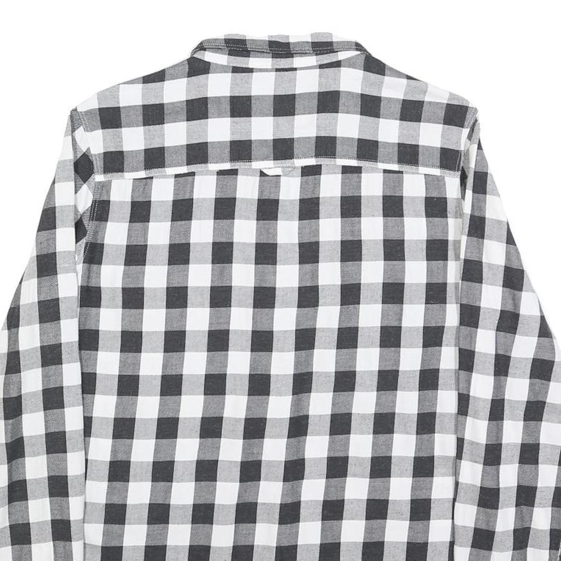 LEE Womens Black & White Check Shirt M Button-Up Casual Cotton Blend