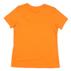 NIKE Womens Orange Cotton Blend T-Shirt L Short Sleeve Crew Neck Sport Style