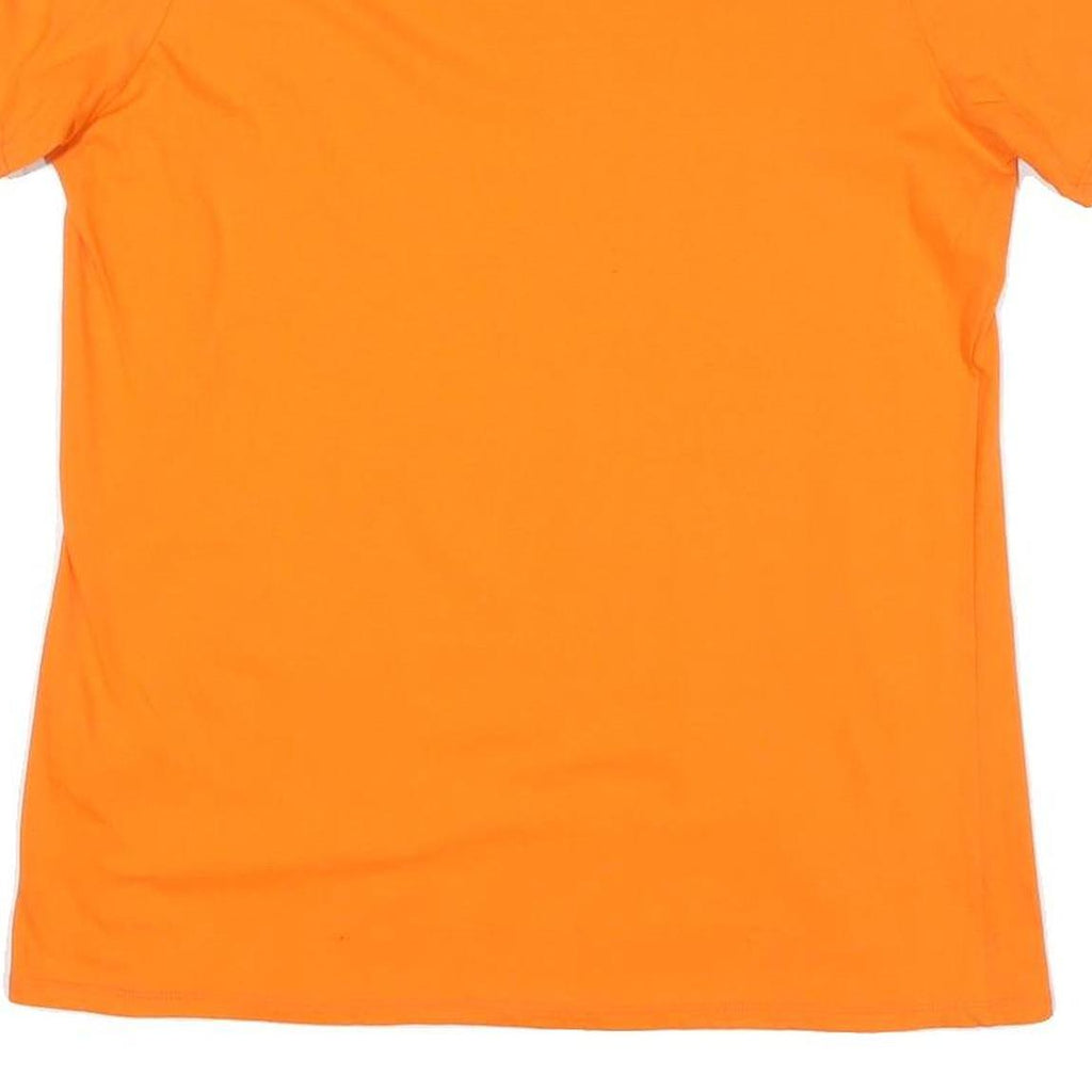 NIKE Womens Orange Cotton Blend T-Shirt L Short Sleeve Crew Neck Sport Style