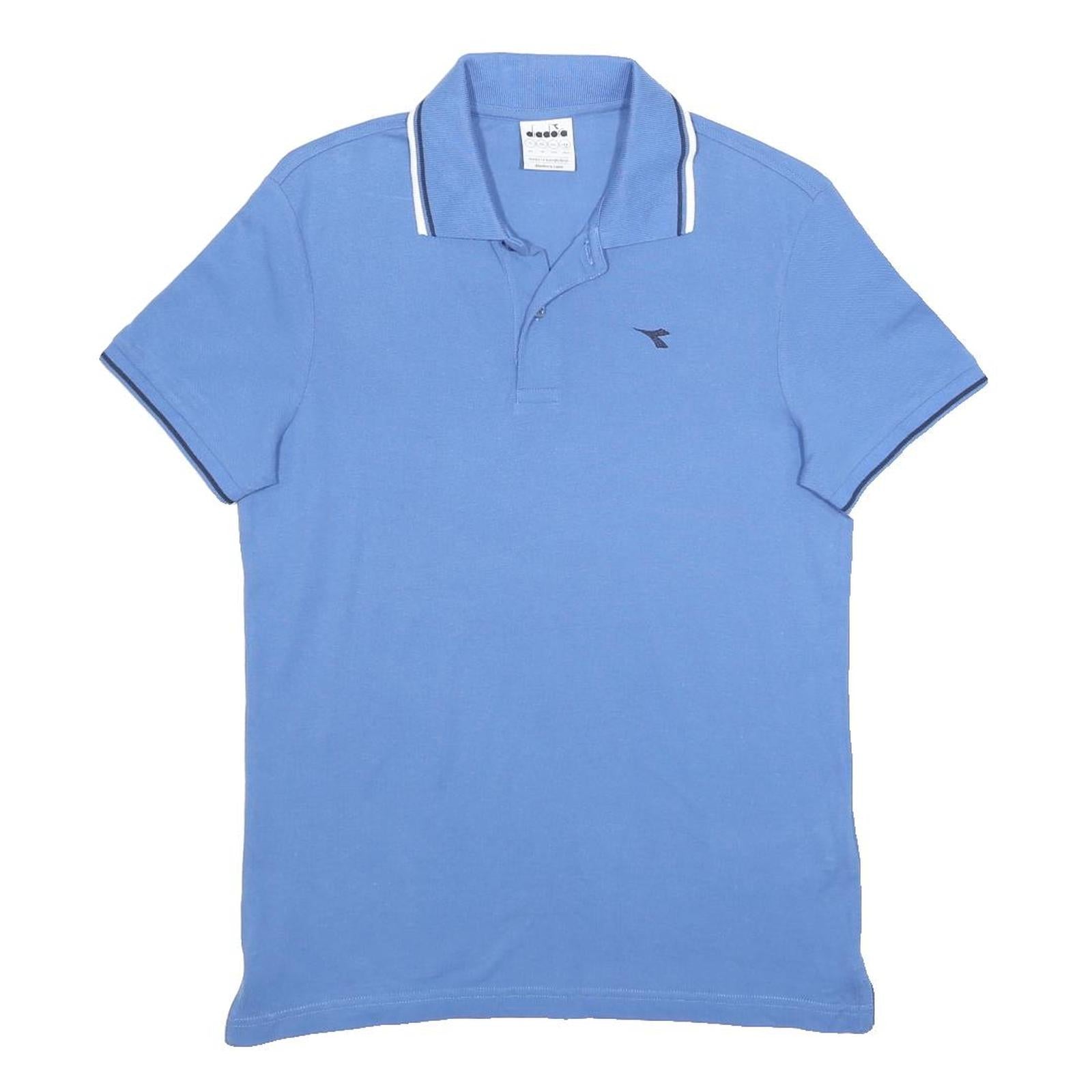 DIADORA Mens Blue Polo Shirt XS Cotton Short Sleeve Classic Fit Tipped Collar