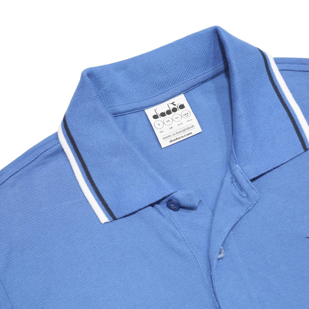 DIADORA Mens Blue Polo Shirt XS Cotton Short Sleeve Classic Fit Tipped Collar