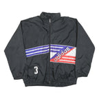ADIDAS Mens Black Blue & Red Zip Jacket L Polyester Blend Sportswear