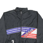 ADIDAS Mens Black Blue & Red Zip Jacket L Polyester Blend Sportswear