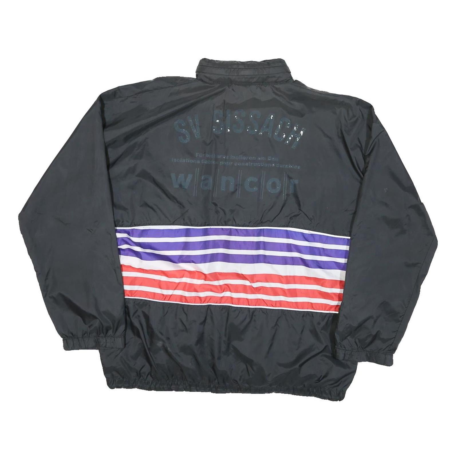 ADIDAS Mens Black Blue & Red Zip Jacket L Polyester Blend Sportswear