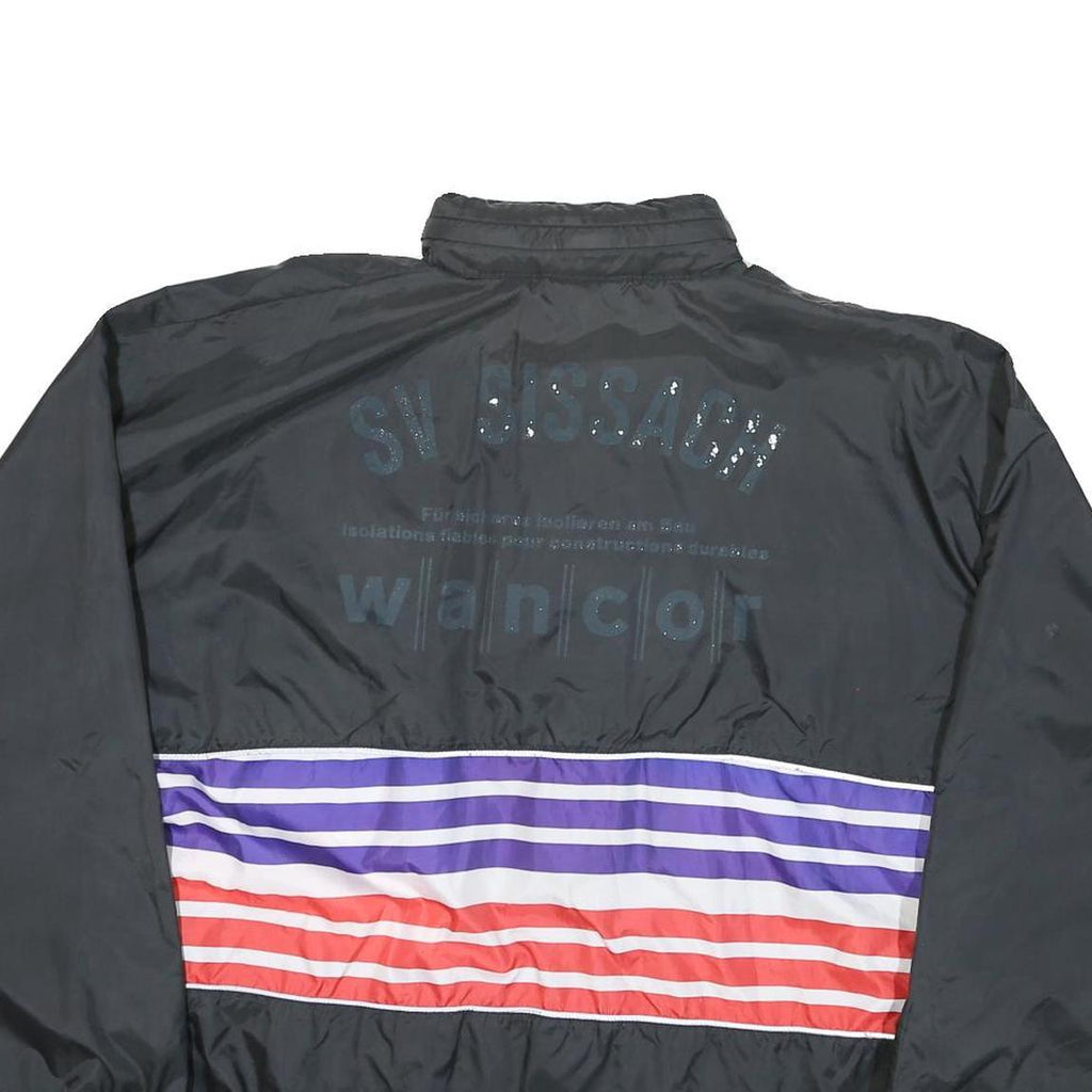 ADIDAS Mens Black Blue & Red Zip Jacket L Polyester Blend Sportswear