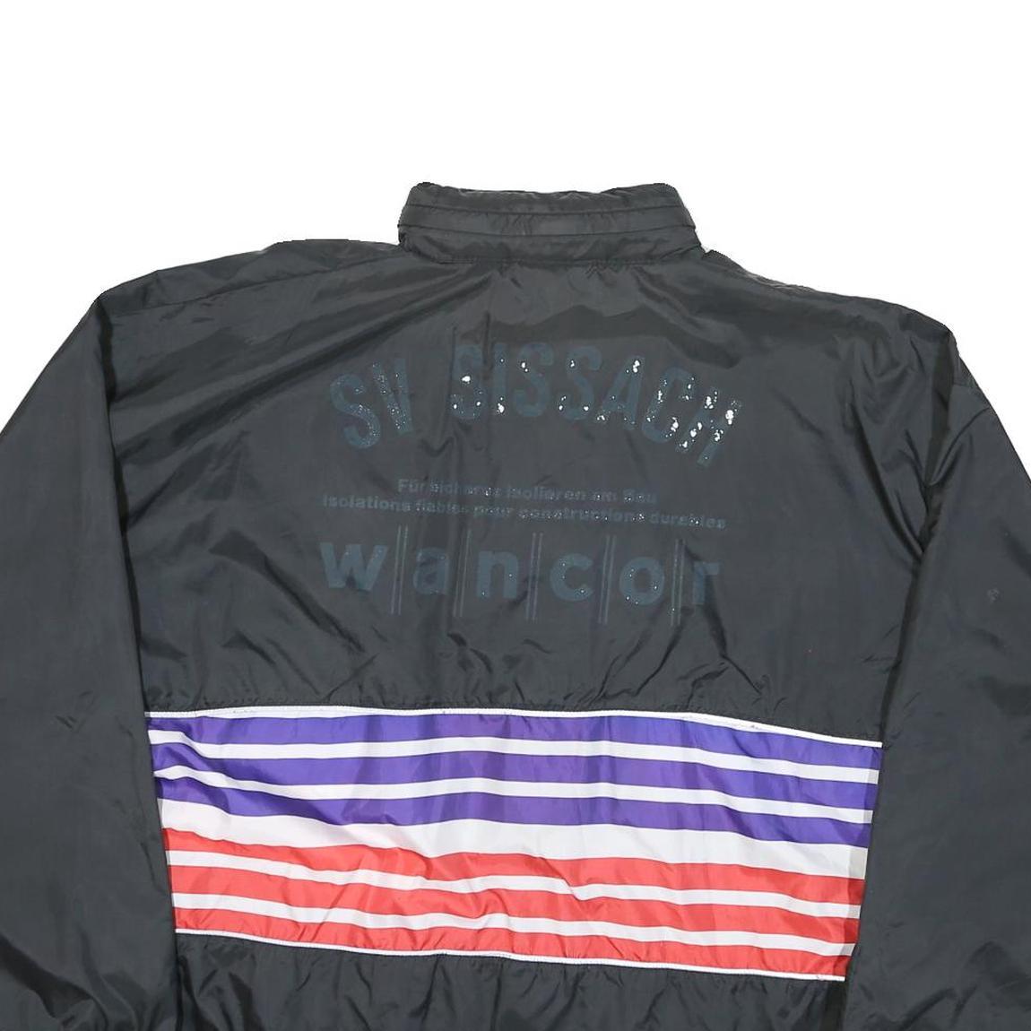 ADIDAS Mens Black Blue & Red Zip Jacket L Polyester Blend Sportswear