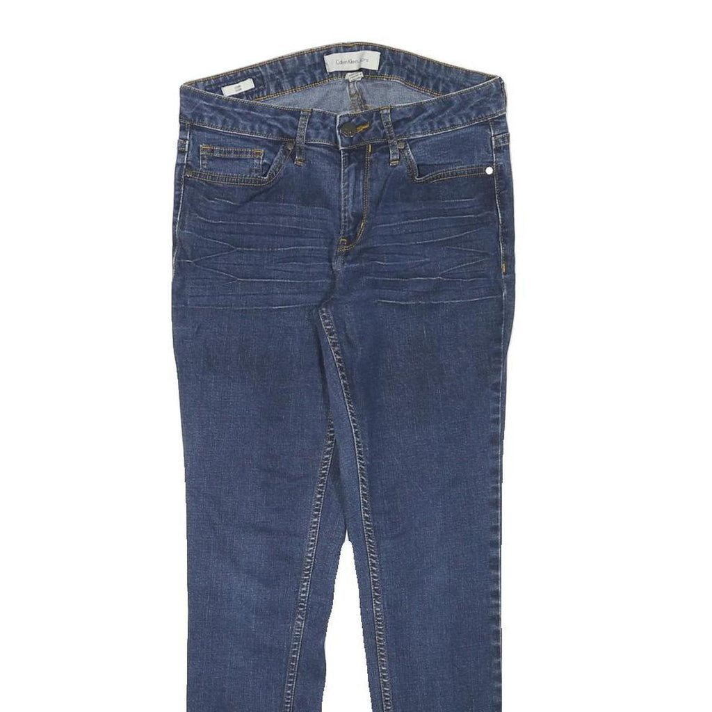 CALVIN KLEIN JEANS Womens Slim Blue Denim Slim Jeans W26 L28 Stretch Zip