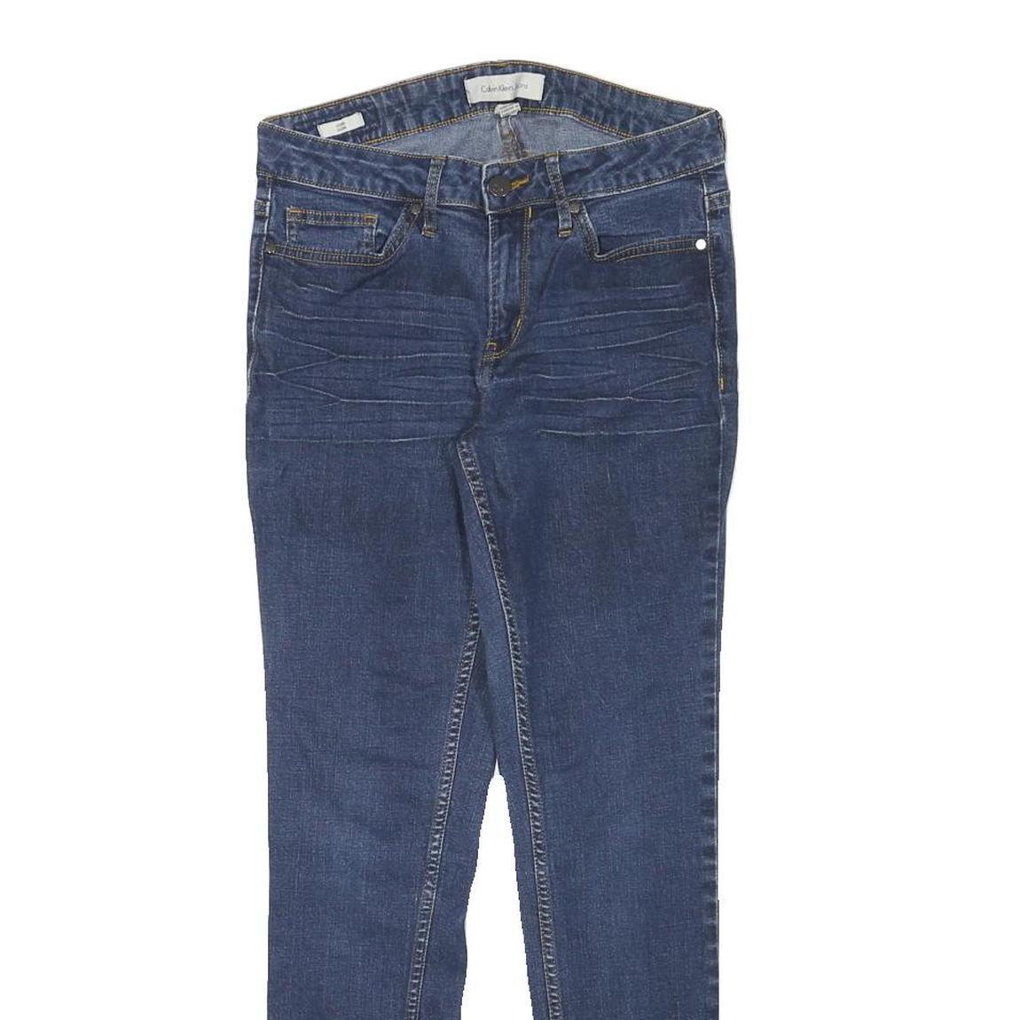 CALVIN KLEIN JEANS Womens Slim Blue Denim Slim Jeans W26 L28 Stretch Zip