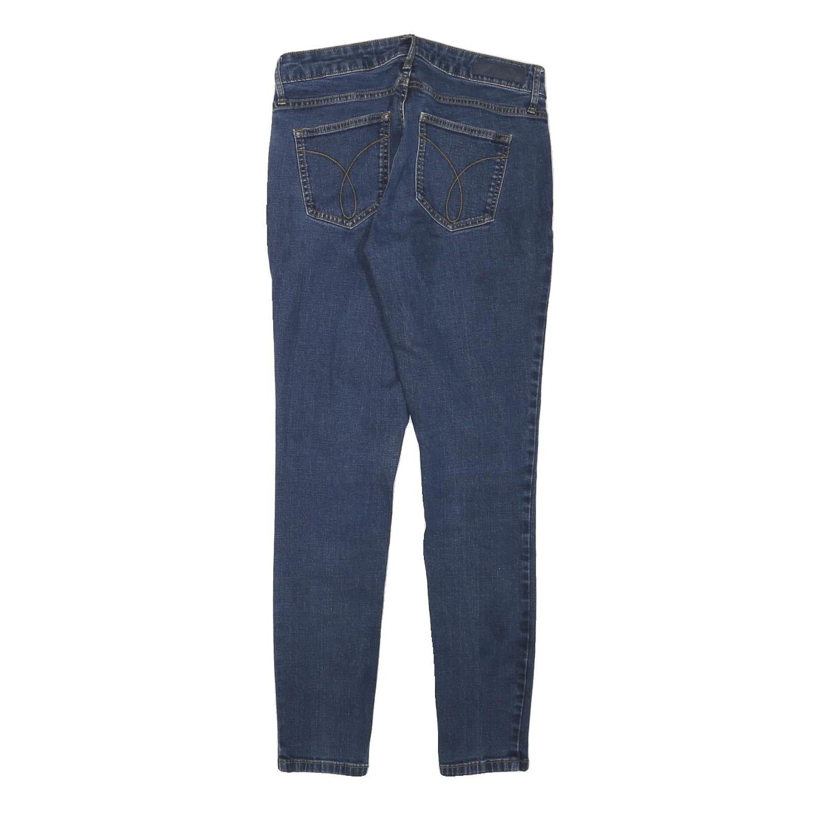 CALVIN KLEIN JEANS Womens Slim Blue Denim Slim Jeans W26 L28 Stretch Zip