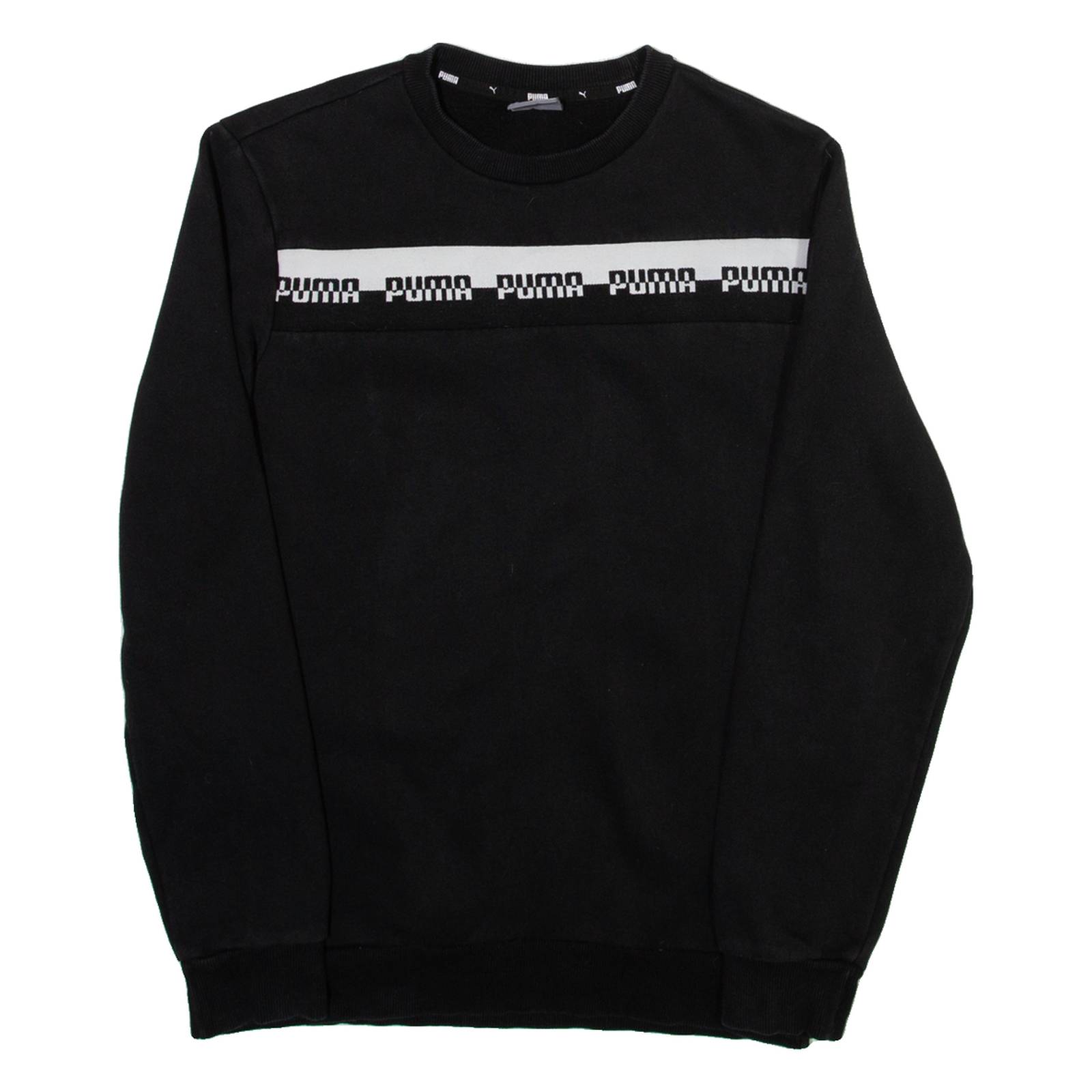 PUMA Mens Sweatshirt Black Crew Neck S