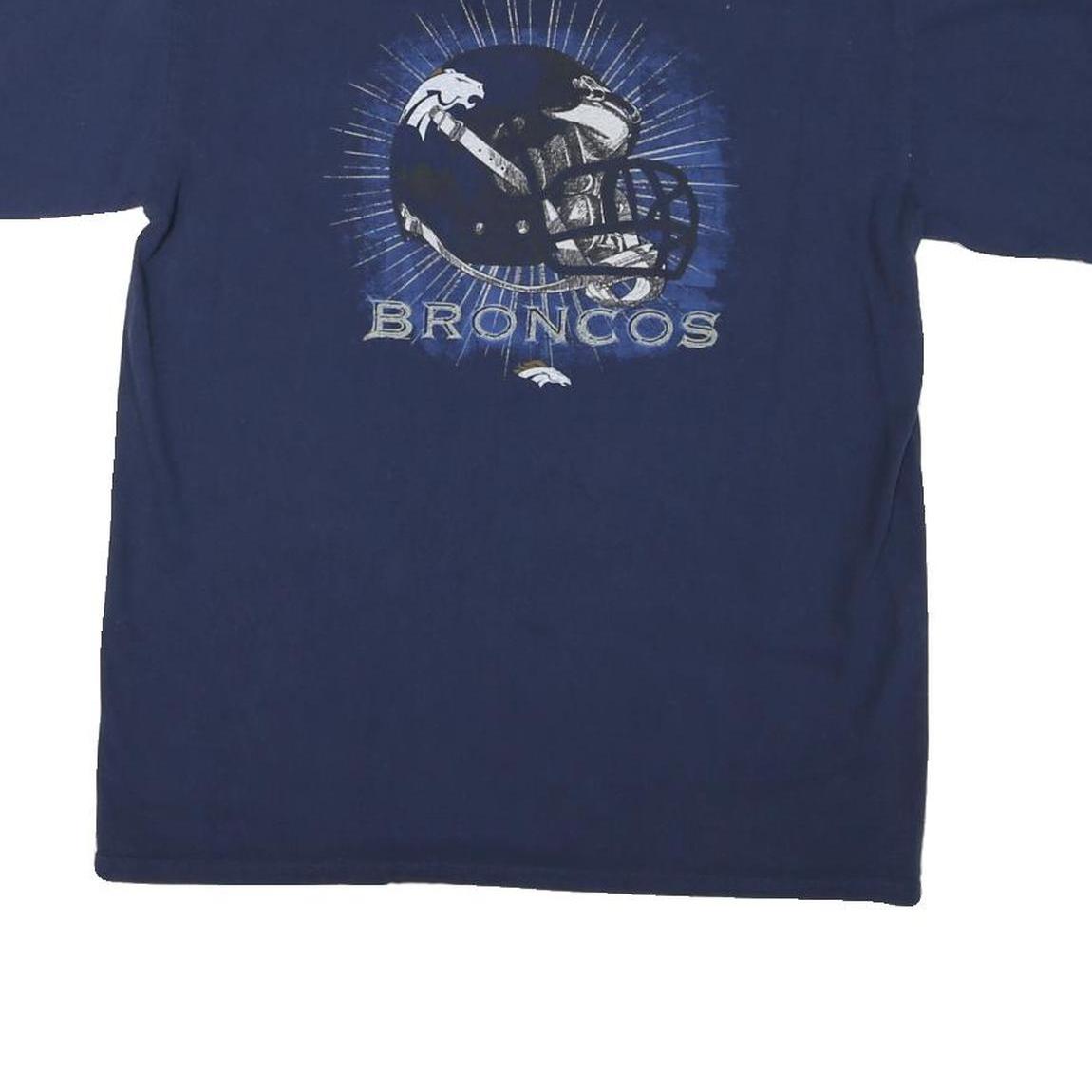 NFL Mens Blue Denver Broncos Graphic T-Shirt M Short Sleeve Crew Neck Football