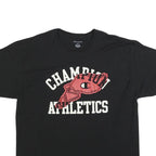 CHAMPION Mens Black & Red Graphic T-Shirt 2XL Short Sleeve Crew Neck Cotton