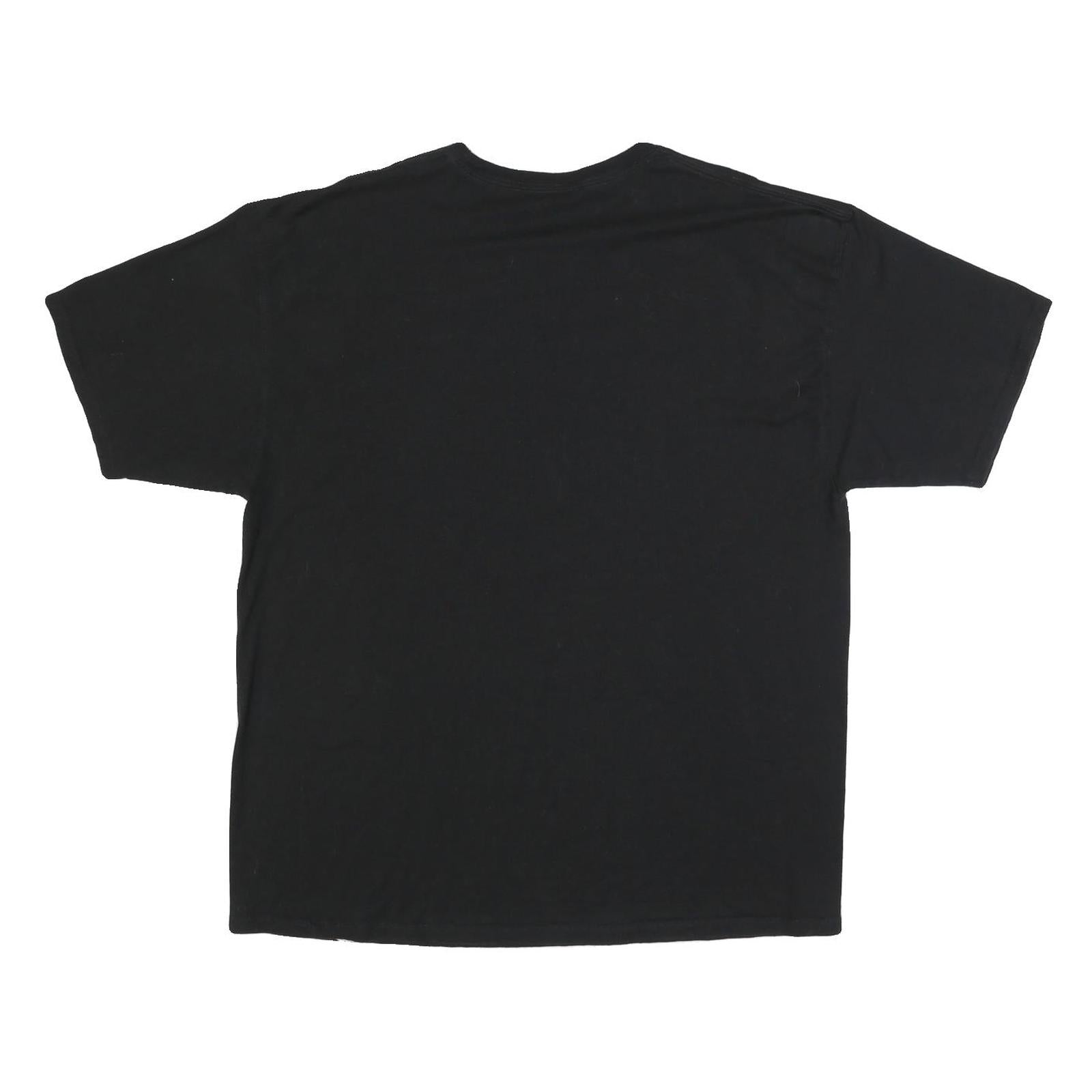 CHAMPION Mens Black & Red Graphic T-Shirt 2XL Short Sleeve Crew Neck Cotton