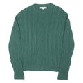 AMAZON ESSENTIALS Mens Green Cable Knit Jumper Crew Neck Regular XL Cotton Blend