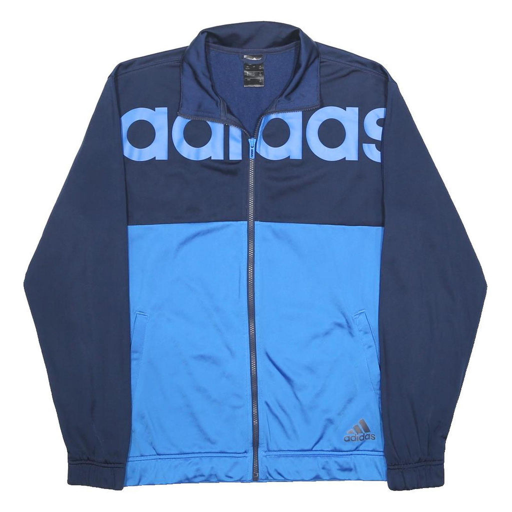ADIDAS Mens Blue & Navy Casual Zip Jacket L Polyester Sportswear