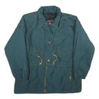 SYSTEM Womens Green Zip Jacket UK 20 Nylon Plain Winter Outdoor Casual