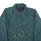 SYSTEM Womens Green Zip Jacket UK 20 Nylon Plain Winter Outdoor Casual