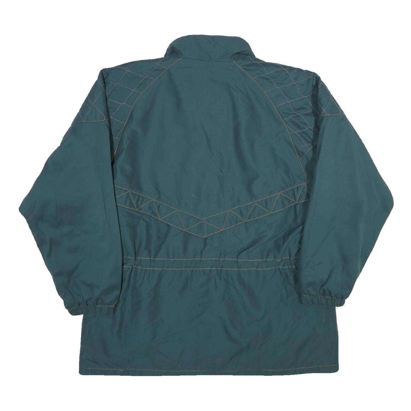 SYSTEM Womens Green Zip Jacket UK 20 Nylon Plain Winter Outdoor Casual