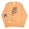 NIKE Mens Beige Pullover M Logo Print Cotton Blend Crew Neck Sweatshirt