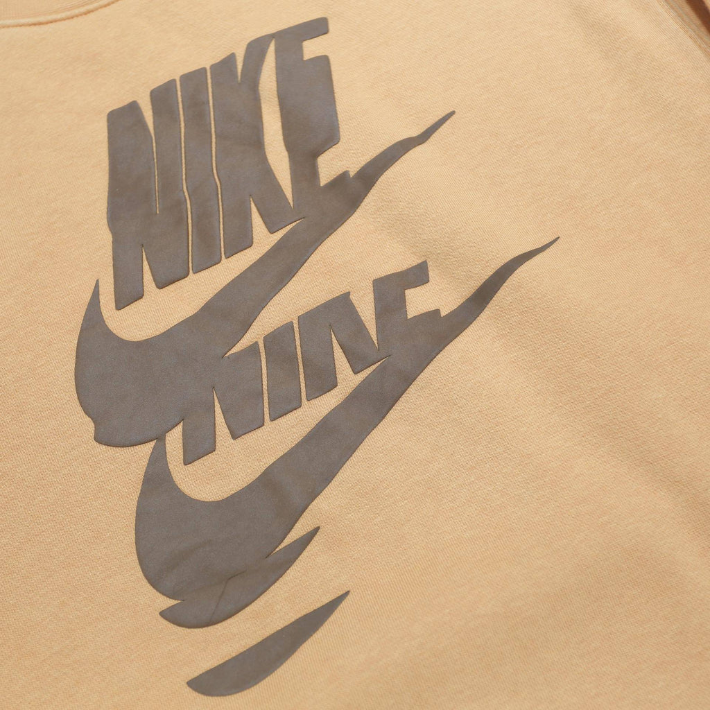 NIKE Mens Beige Pullover M Logo Print Cotton Blend Crew Neck Sweatshirt