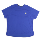 CARHARTT Mens Blue Graphic T-Shirt 2XL Short Sleeve Crew Neck Cotton Pocket