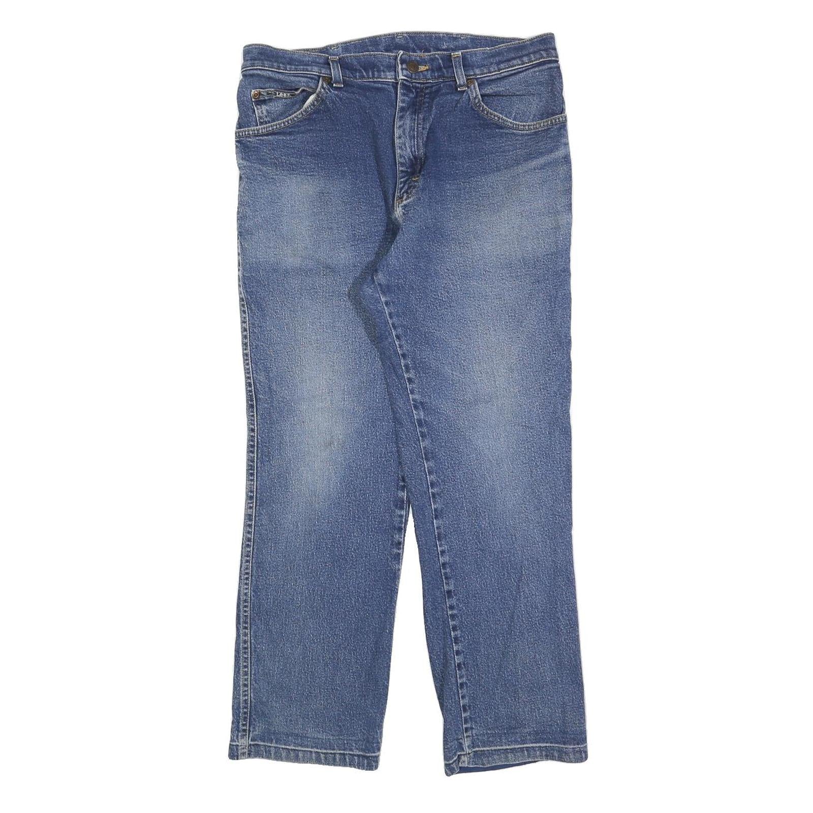 LEE Mens Jeans Blue Regular Straight Denim Medium W34 L27 Classic Cotton Blend